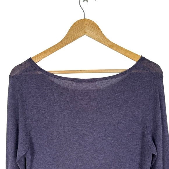 Soft Surroundings Women Wool Alpaca Sweater S Purple High Low Sheer Preppy - Picture 7 of 12